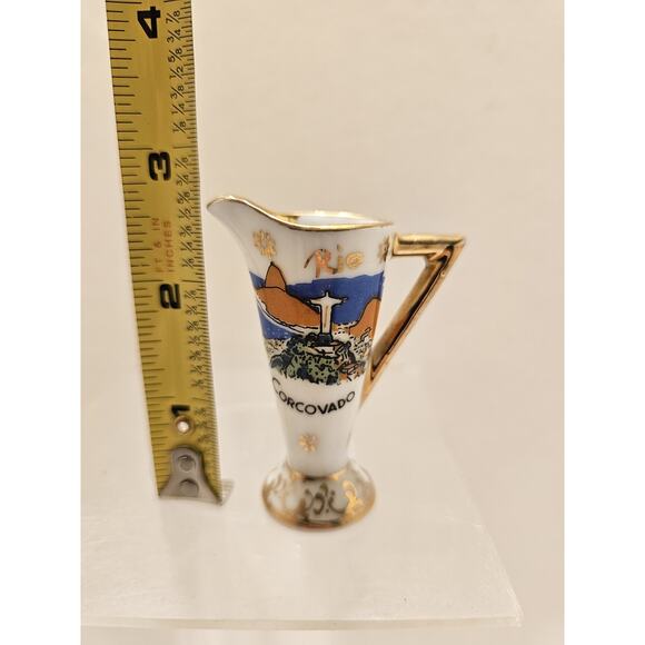 Vintage Rio De Janeiro Decorative Souvenir Mini Plate And Pitcher Steatita Prana - Picture 8 of 10